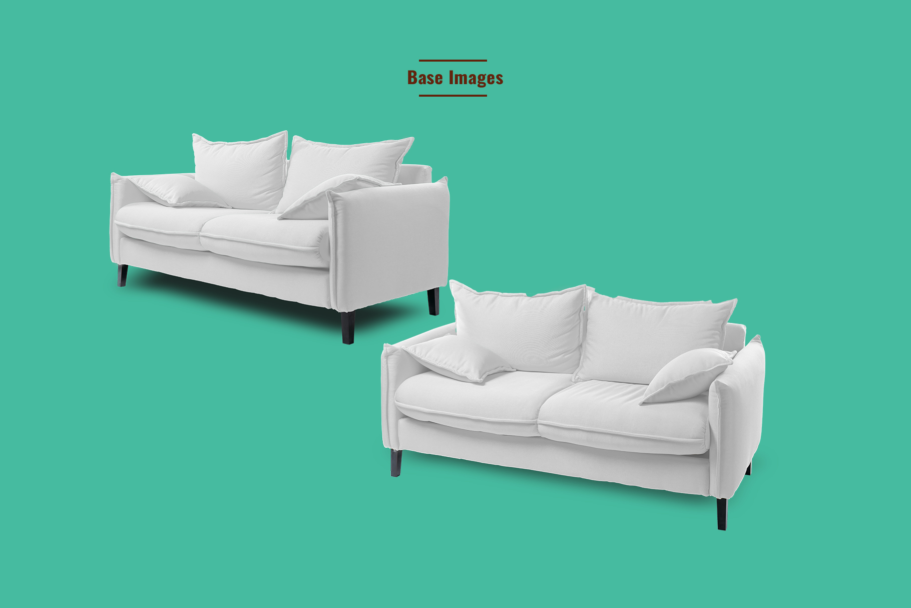 base images of the trendy couch with pillow mockup