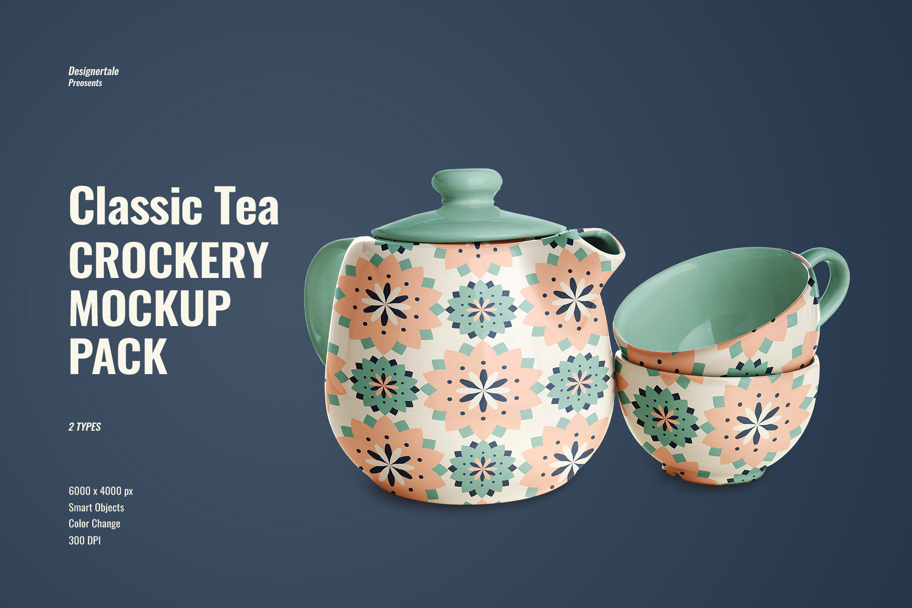 classic tea crockery mockup pack