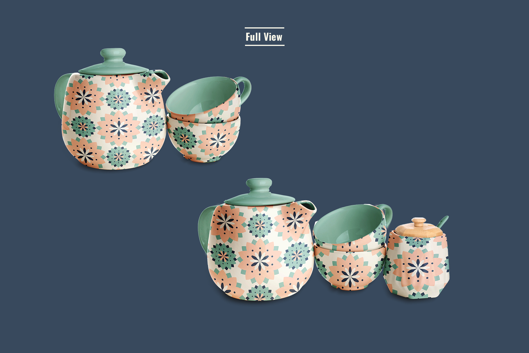full view files of the classic tea crockery mockup pack