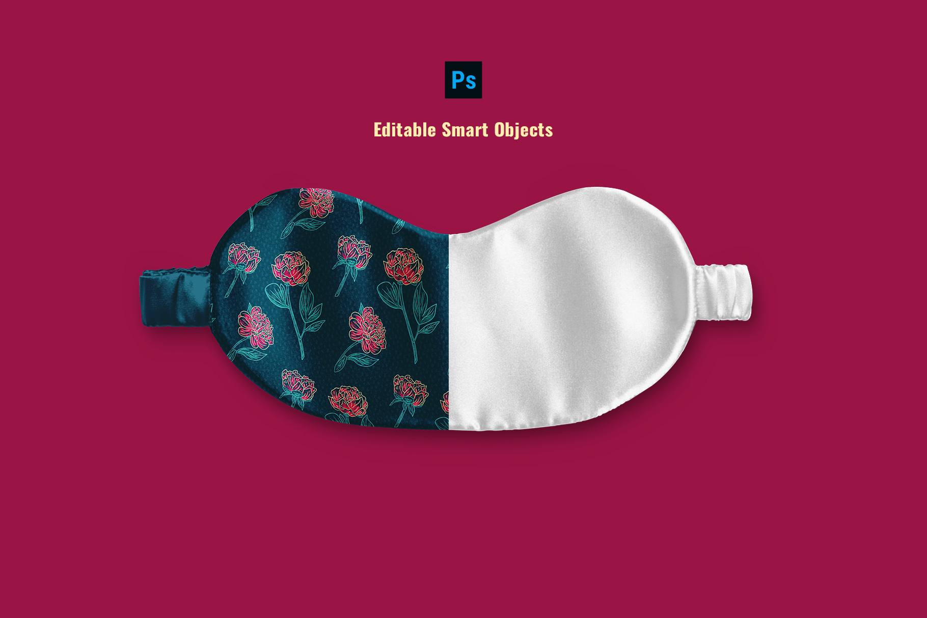 editable smart objects of the soothing sleeping mask mockup set