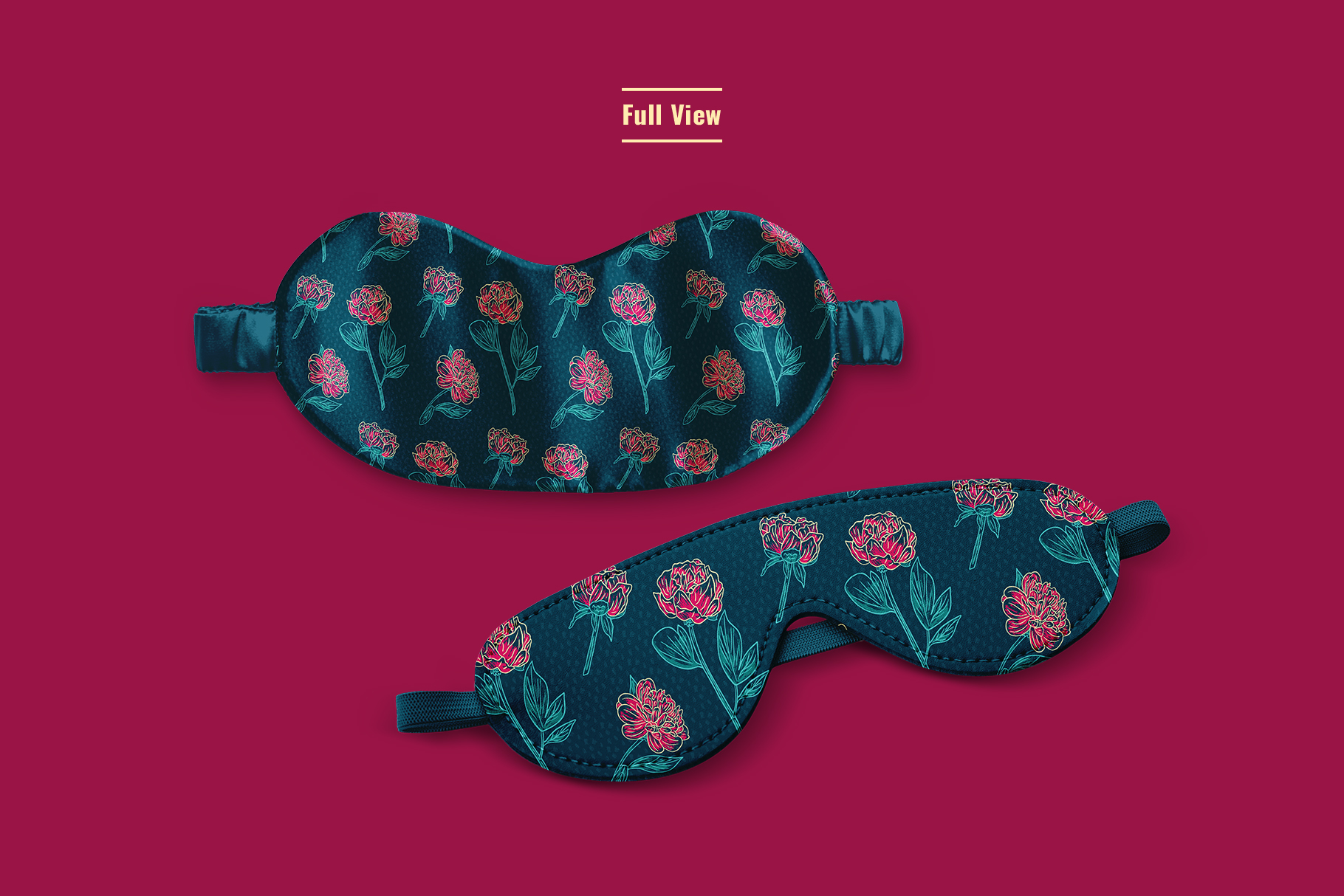 full view of the soothing sleeping mask mockup set