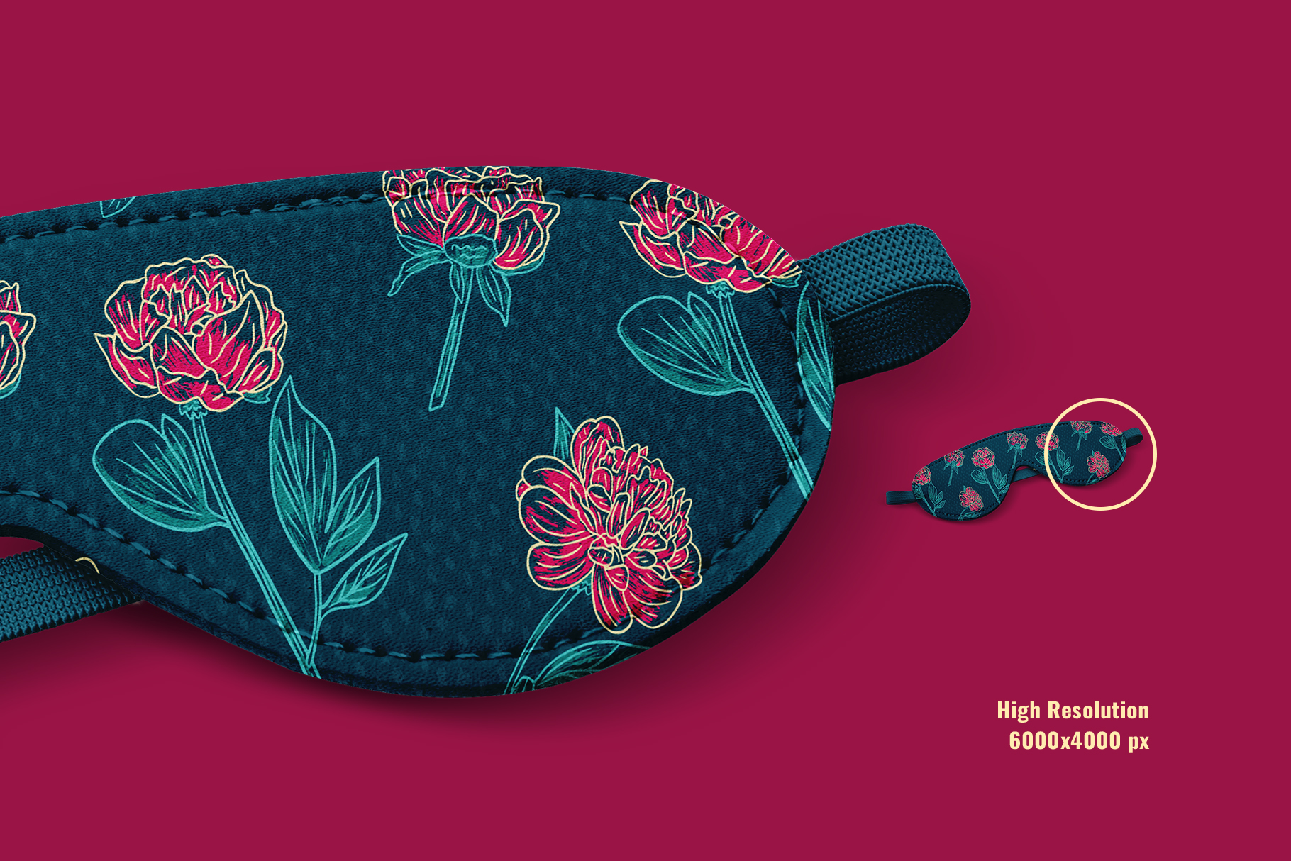 zoomed in image of the soothing sleeping mask mockup set